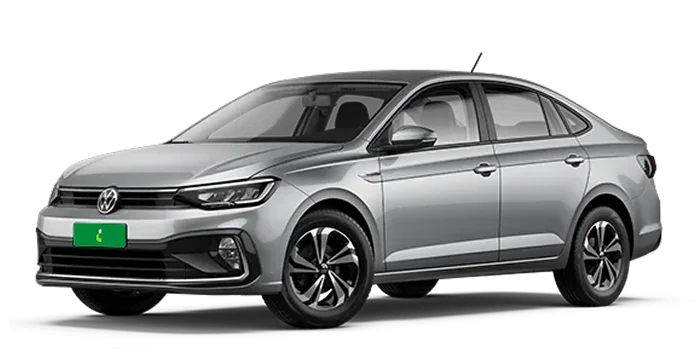 Carro intermediário Volkswagen Virtus cinza